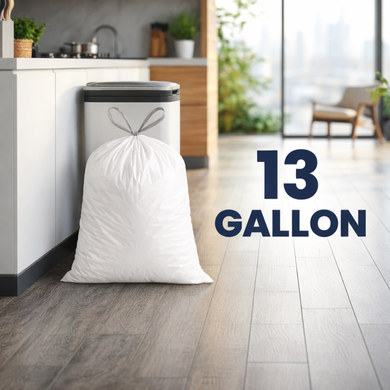 White Drawstring Plastic Bags