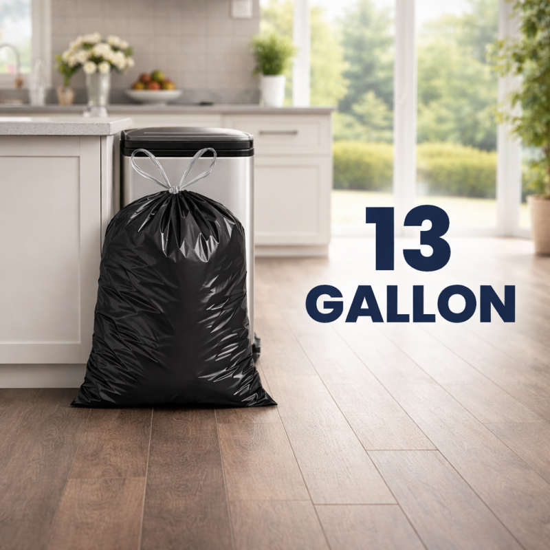 Black Drawstring Plastic Bags