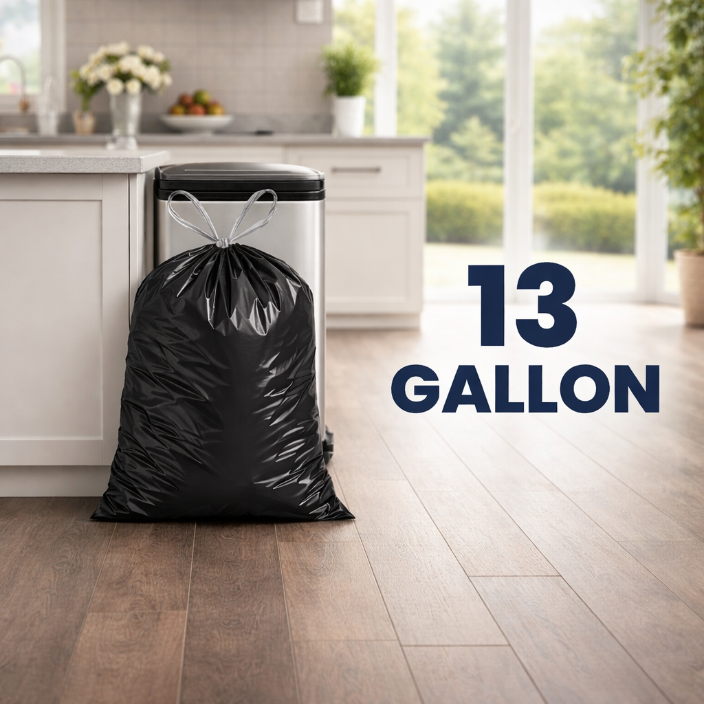 Black Drawstring Plastic Bags